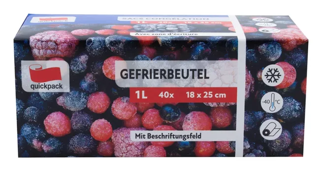 Gefrierbeutel Mit Beschriftungsfeld 1L 40er 18x25cm
