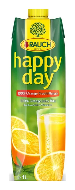 Rauch Happy Day 100% Orange Fruchtfleisch 1L
