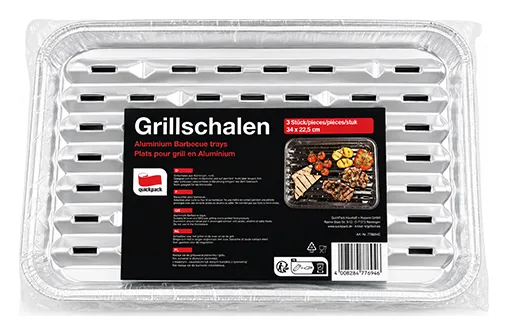Quickpack Grillschalen 3er (34 x 22,5 cm)