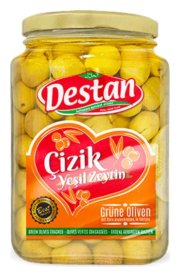 Destan Cizik Yesil Zeytin Cam 900g