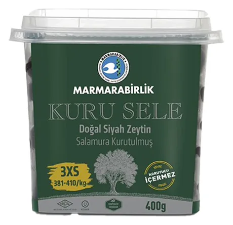 Marmarabirlik Kuru Sele Dogal Siyah Zeytin 3XS 400g