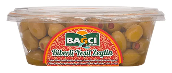 Bagci Grüne Oliven mit Paprika 400g