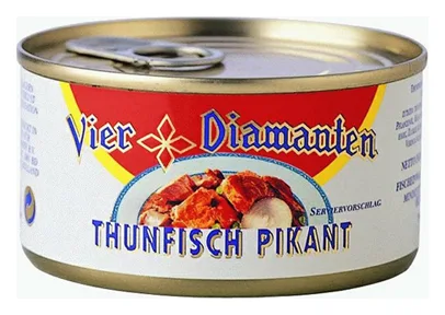 Vier Diamanten Thunfisch mit Gemüse Pikant 185g