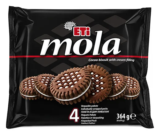 Eti Mola Kakaokeks mit Cremefüllung (4x91g) 364g
