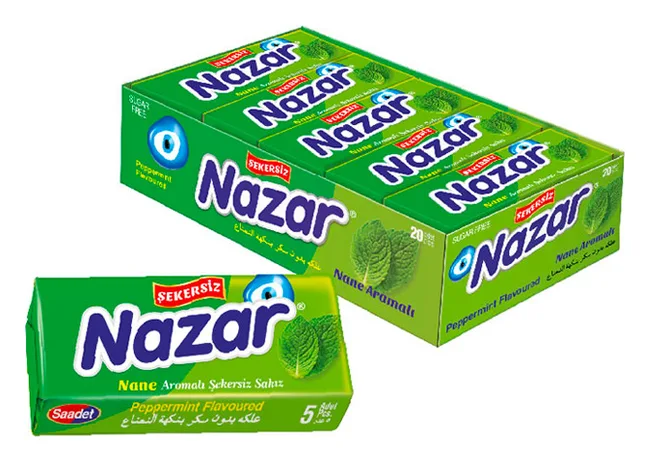 Nazar Minze Kaugummi Zuckerfrei 5er 20pcs
