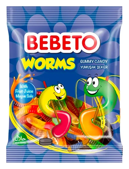 Bebeto Fruchtgummi Oily Worms 80g