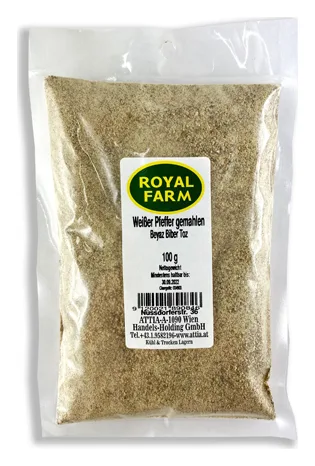 Pfeffer Weiss gemahlen Royal Farm 100g