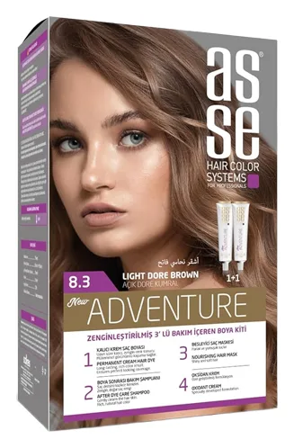 Asse Haarfarbe Adventure 8.3 Light Brown 2x50ml