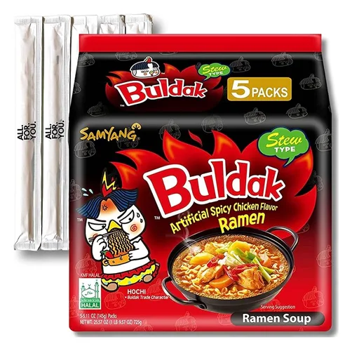 Buldak Noodles Hot Chicken Flavor Ramen Stew Type 5pcs (5x140gr)