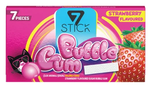 7 Stick Bubble Gum Strawberry 14,5g