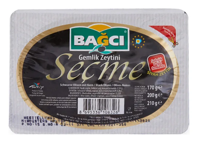 Bagci Gemlik Schwarz Oliven Secme 200g