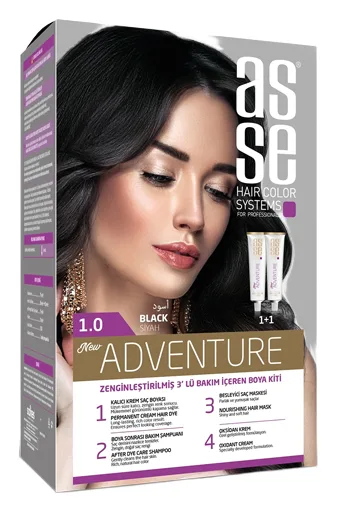 Asse Haarfarbe Adventure 1.0 Schwarz 2x50ml