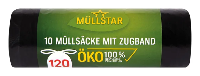 Müllstar Müllsäcke mit Zugband 10x120L