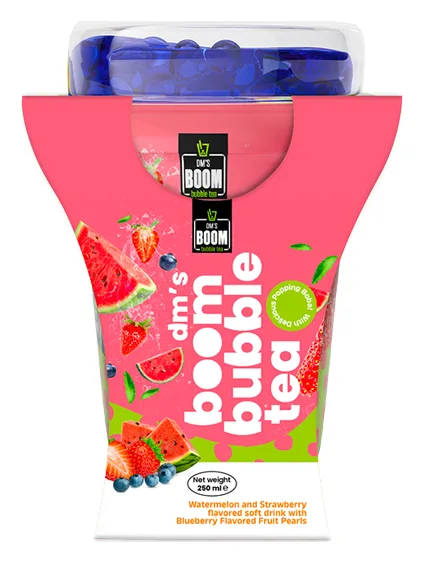 Dm's Boom Bubble Tea Wassemelone und Erdbeere 250ml