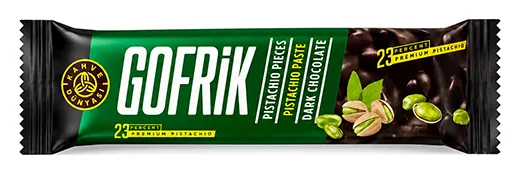 Gofrik Waffelriegl Bitterschokolade Pistazie 24g