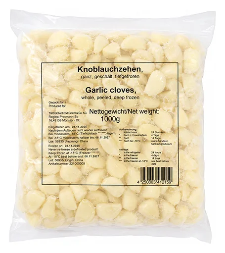 - Knoblauchzehen, ganz, geschält 1kg