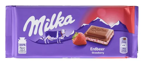 Milka Erdbeer Schokolade 100g