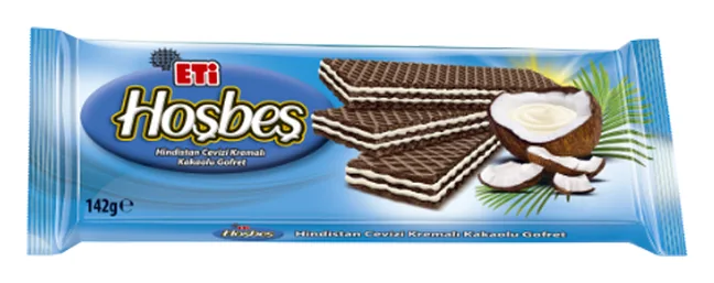 Eti Hosbes Kakao Waffel mit Kokosnusscreme 142g