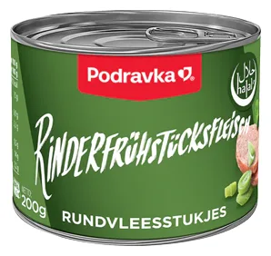 Podravka Rinderfrühstücksfleisch mit Sojaeiweiß 200g (Halal)