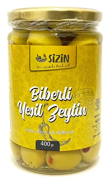 Sizin Biberli Yesil Zeytin 400g