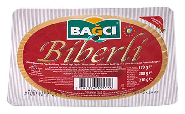 Bagci Grüne Oliven mit Paprika 200g