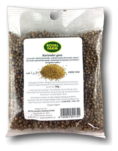 Koriander ganz Royal Farm 80g