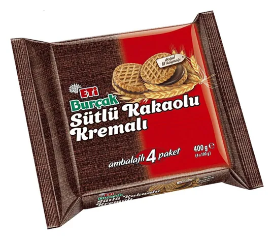 Eti Burcak Sütlü Kakao Kremali (4x100g) 400g