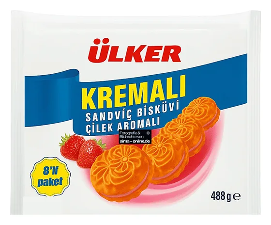 Ülker Kremali Bisküvi Cilek Aromali (8x61g) 488g