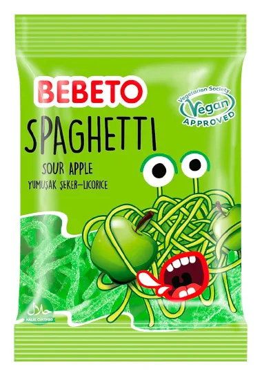 Bebeto Fruchtgummi Spaghetti Sour Apple 80g