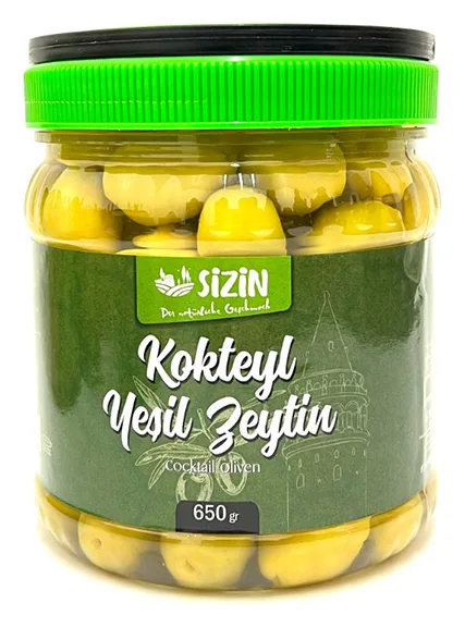 Sizin Kokteyl Yesil Zeytin 650g
