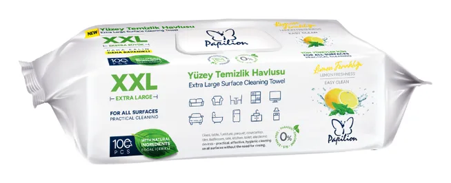 Papilion Allzweck- Reinigungstücher Zitronenduft XXL 100pcs