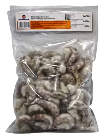 - Seawork Riesengarnelen Black Tiger (ohne Kopf mit schale) 1kg