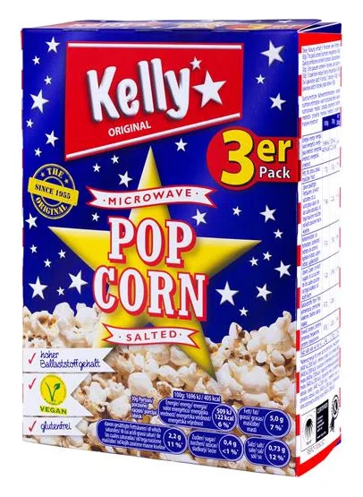 Kelly's Popcorn 3er Pack gesalzen 3x90g