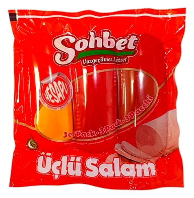 Sohbet Salami 3er Pack (Tavuk-Sade-Hindi) 3x335g