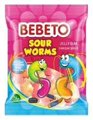 Bebeto Fruchtgummi Sour Worms 80g