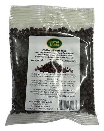 Pfeffer schwarz ganz Royal Farm 80g