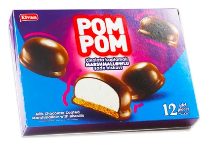 Elvan Pom Pom Cikolata Kaplamali Marshmallowlu 156g
