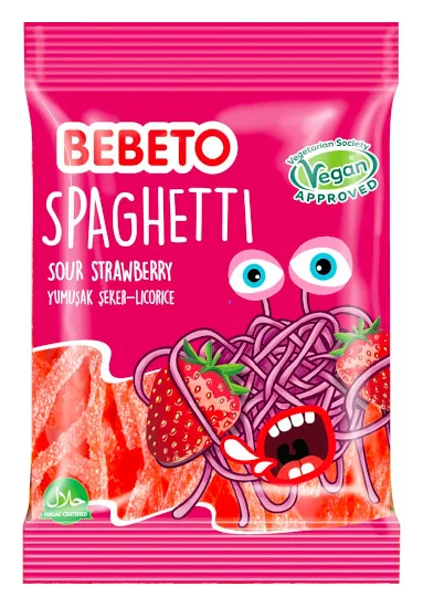 Bebeto Fruchtgummi Spaghetti Strawberry 80g