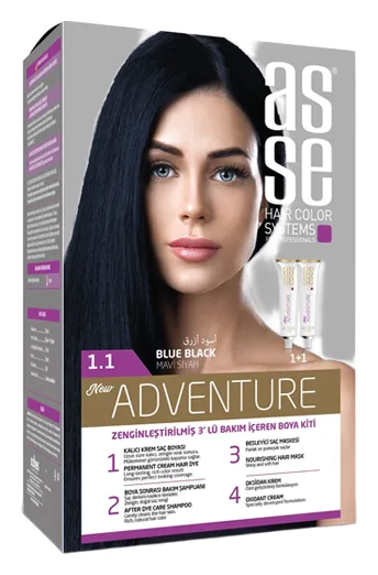 Asse Haarfarbe Adventure 1.1 Blau Schwarz 2x50ml