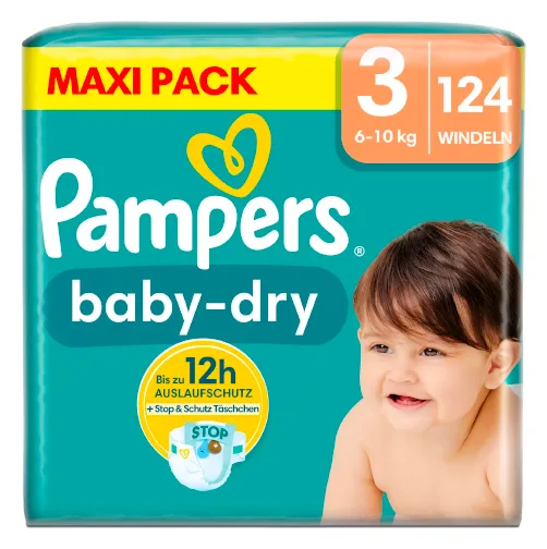 Pampers Windeln Baby Dry 3, 124pcs