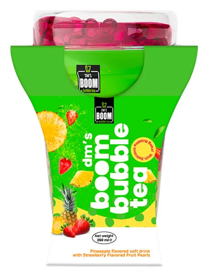 Dm's Boom Bubble Tea Ananas und Erdbeere 250ml