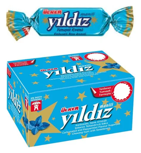 Ülker Yildiz Karbonatli Sekersiz Sakiz (1,4gx80pcs)