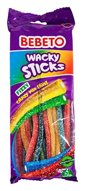 Bebeto Wacky Sticks Fizzy Crazy Tutti Frutti 180g