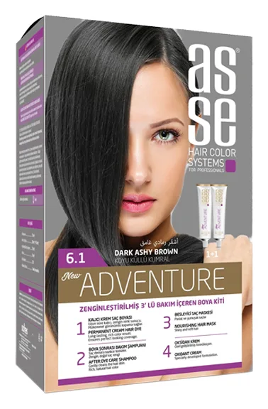 Asse Haarfarbe Adventure 6.1 Dunkel Aschbraun 2x50ml
