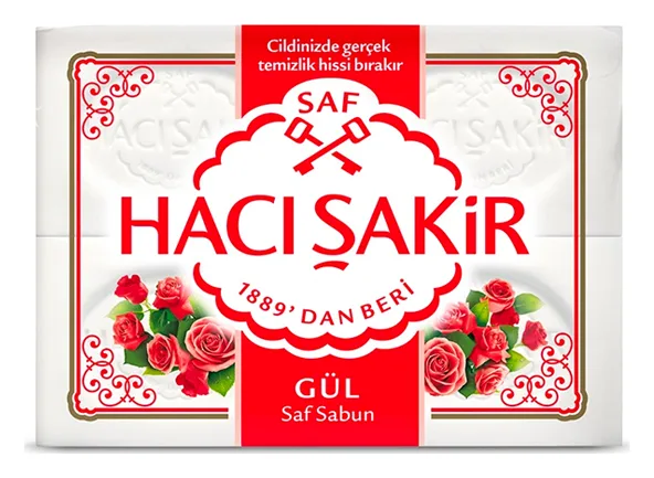 Haci Sakir Saf Sabun Gül 4x150g